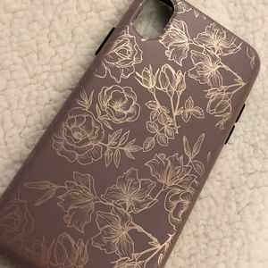 Velvet caviar iPhone X/XS case Dusty rose chrome